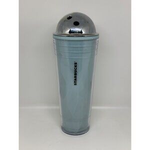 Starbucks 2012 Reusable Chiseled Prism Cadet Blue 24OZ Venti Cup NO STRAW
